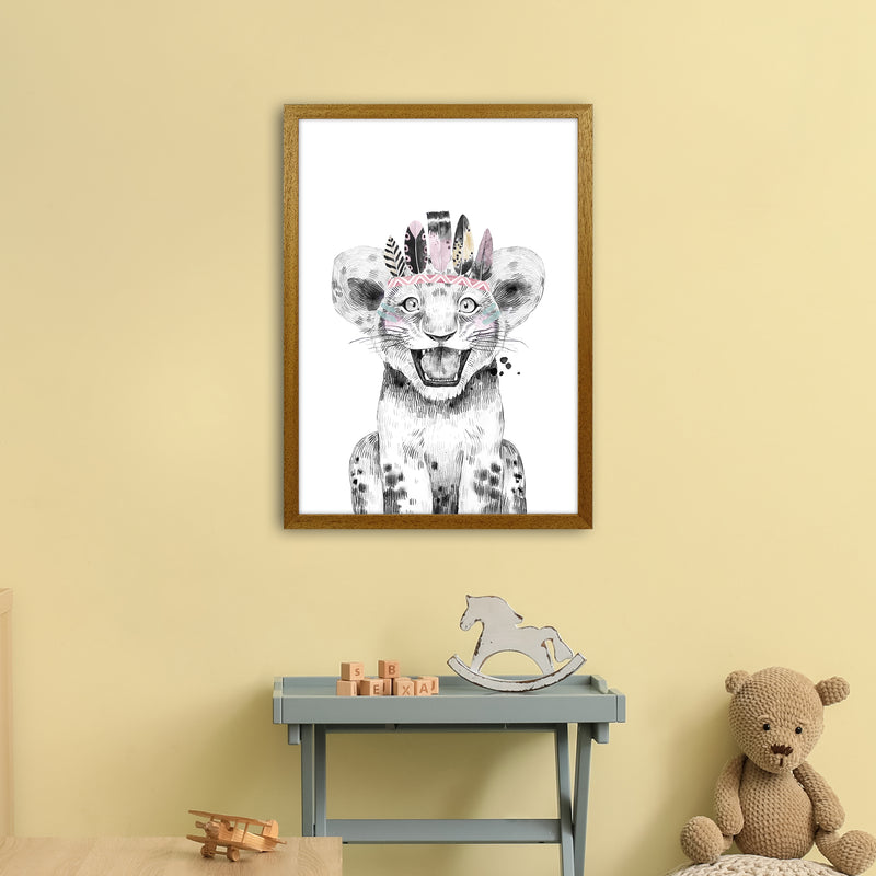 Safari Babies Tiger Feathers  Art Print by Pixy Paper A2 Print Only