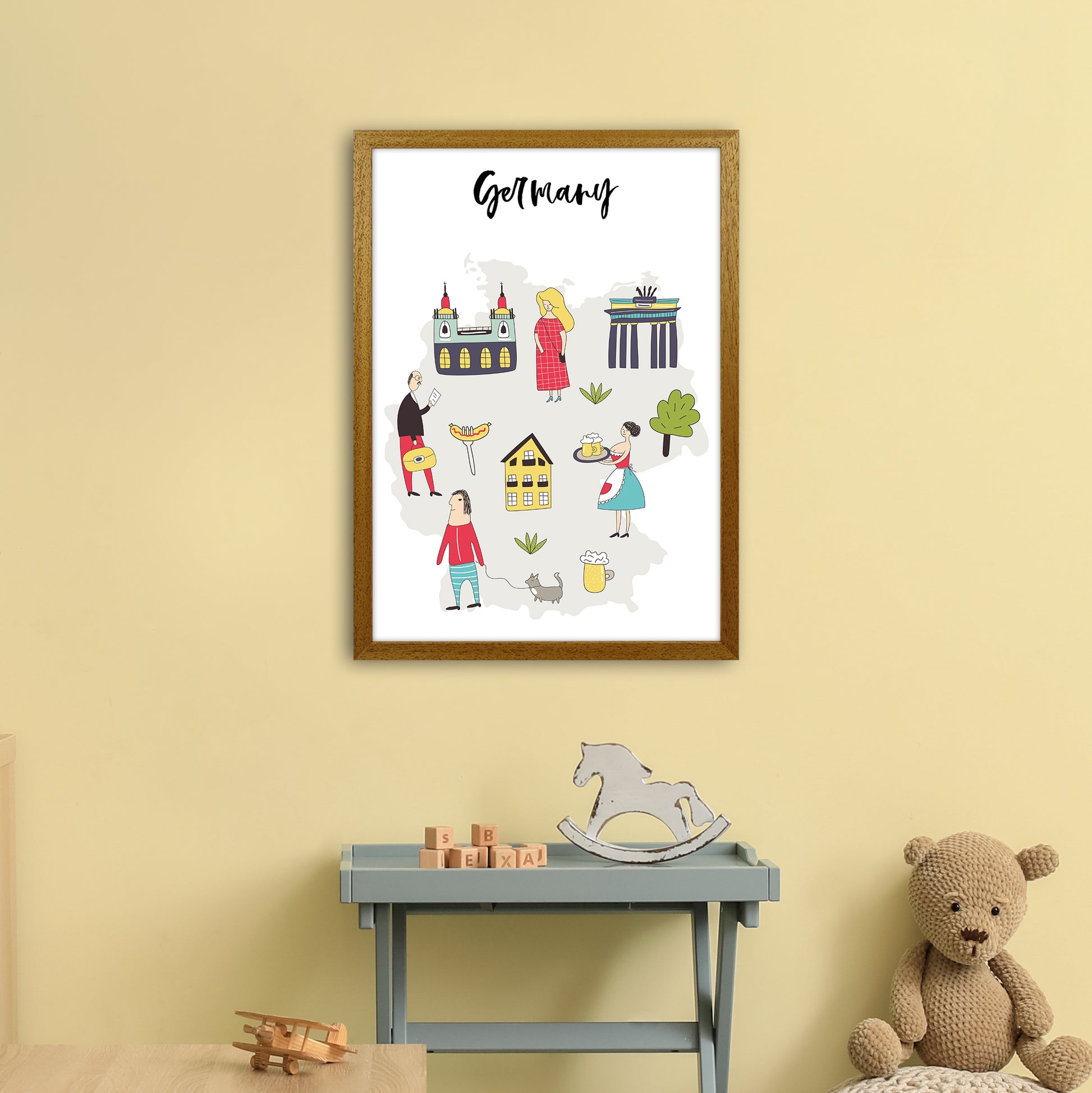 Germany Map  Art Print by Pixy Paper A2 Print Only