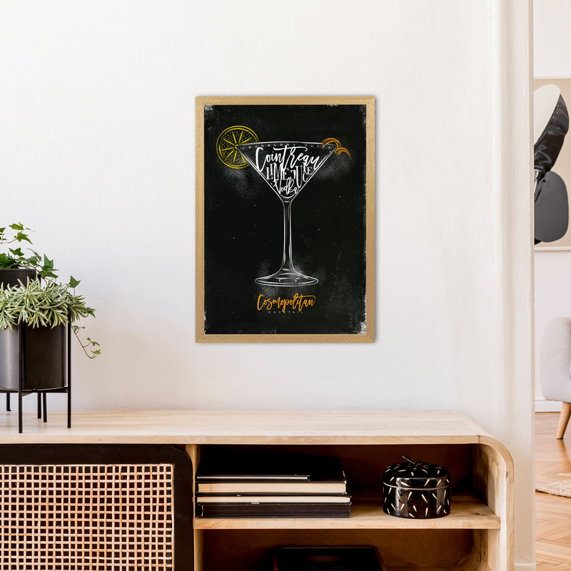 Cosmopolitan Cocktail Black  Art Print by Pixy Paper A2 Print Only