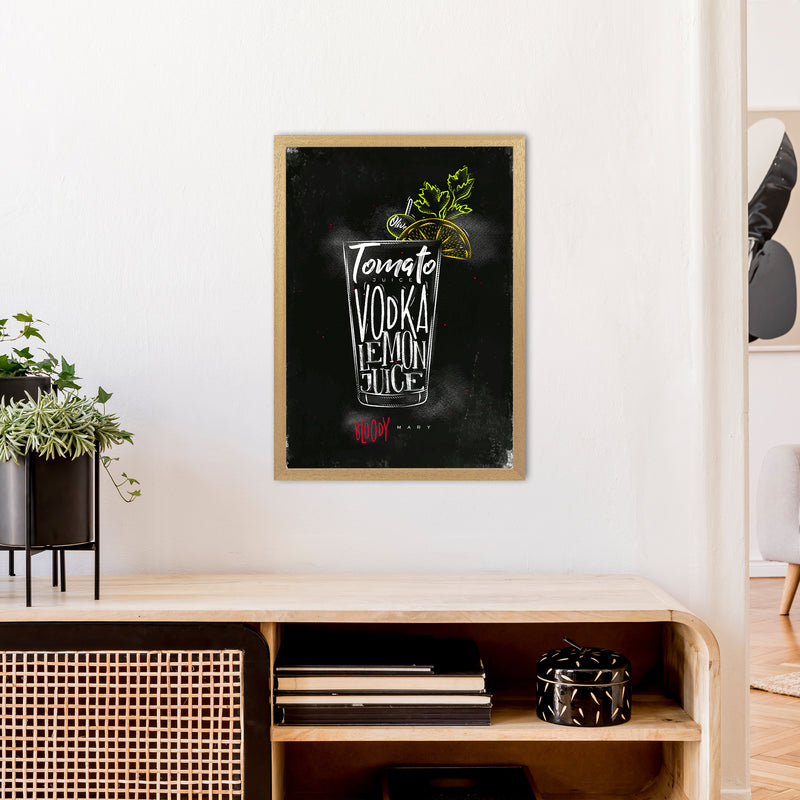 Bloody Mary Cocktail Black  Art Print by Pixy Paper A2 Print Only
