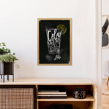 Cuba Libre Cocktail Black  Art Print by Pixy Paper A2 Print Only