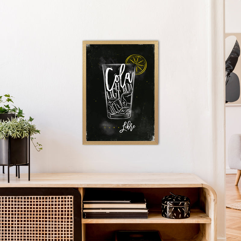 Cuba Libre Cocktail Black  Art Print by Pixy Paper A2 Print Only