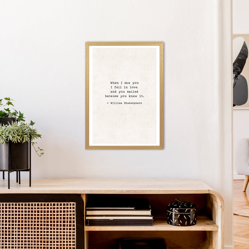 When I Saw You - Shakespeare  Art Print by Pixy Paper A2 Print Only