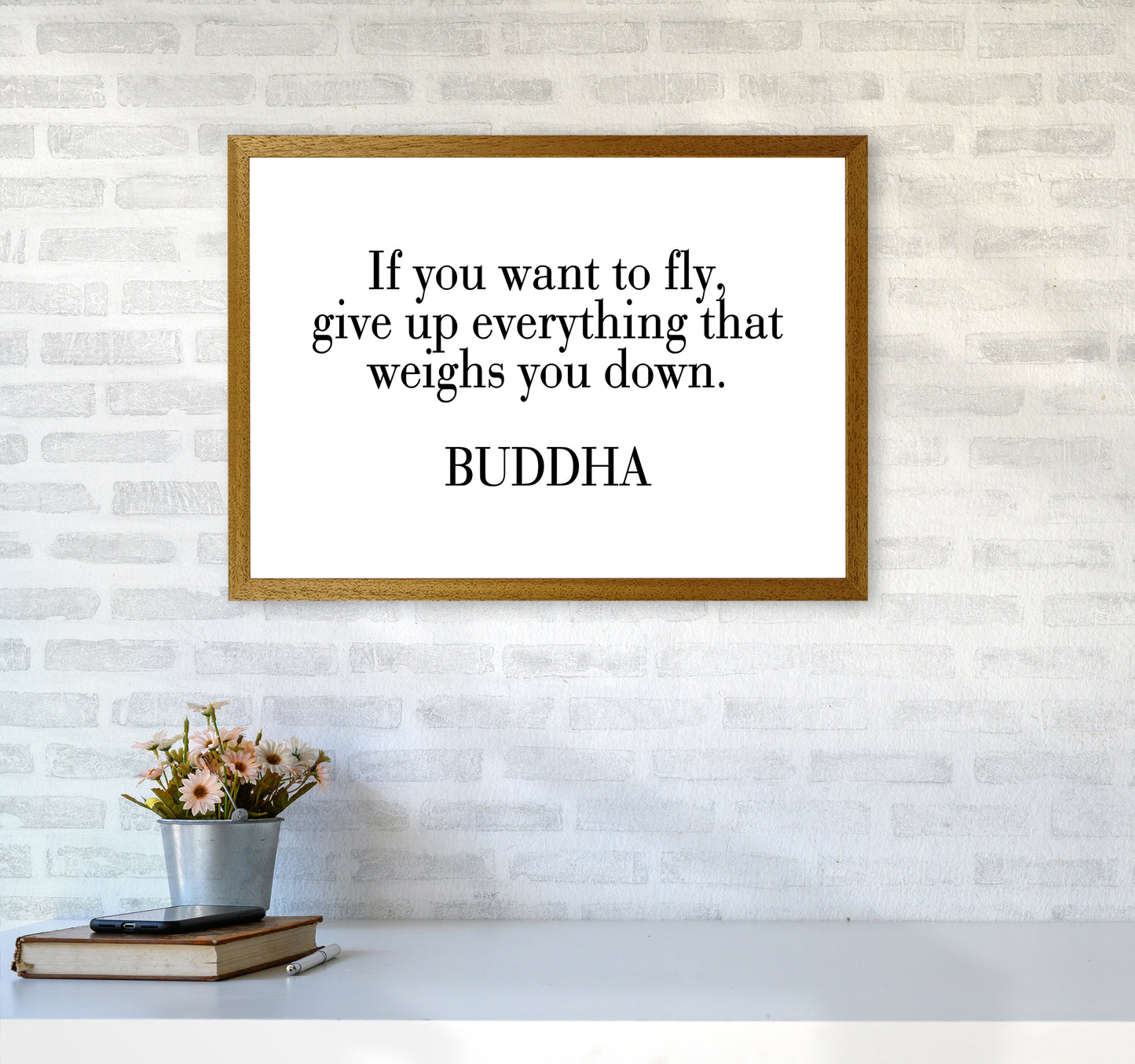 If You Want To Fly - Buddha  Art Print by Pixy Paper A2 Print Only