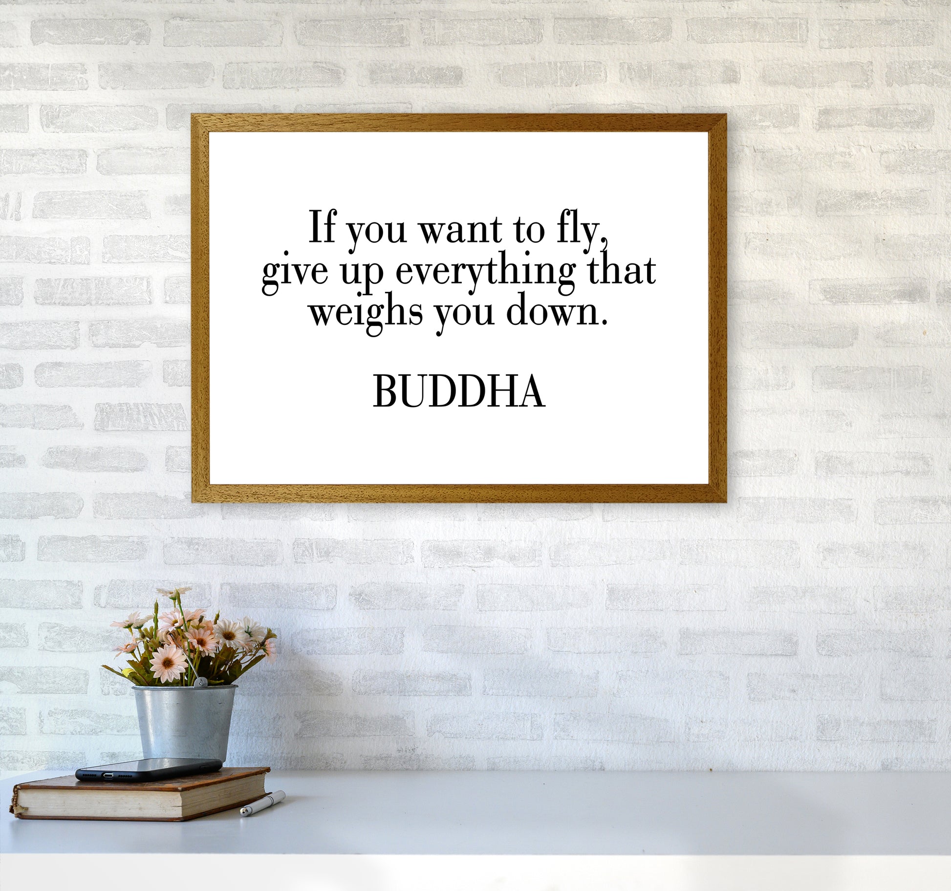 If You Want To Fly - Buddha  Art Print by Pixy Paper A2 Print Only