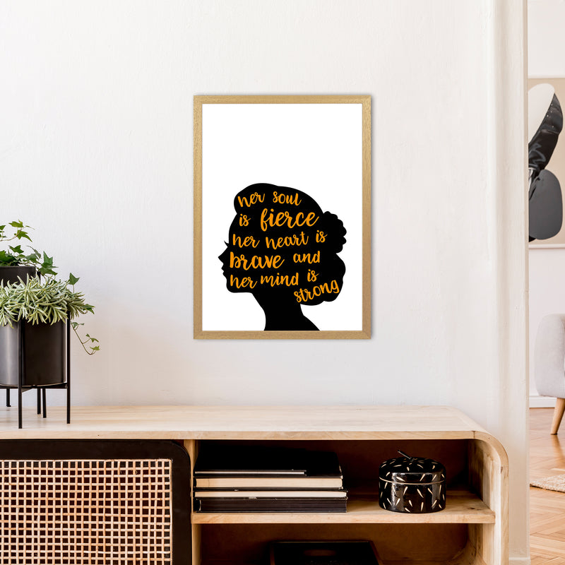 Her Soul Is Fierce Orange  Art Print by Pixy Paper A2 Print Only