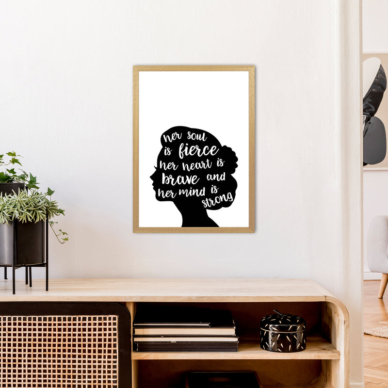 Her Soul Is Fierce White  Art Print by Pixy Paper A2 Print Only