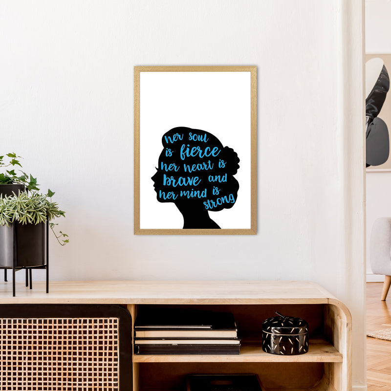 Her Soul Is Fierce Blue  Art Print by Pixy Paper A2 Print Only