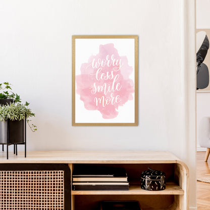 Worry Less Smile More  Art Print by Pixy Paper A2 Print Only