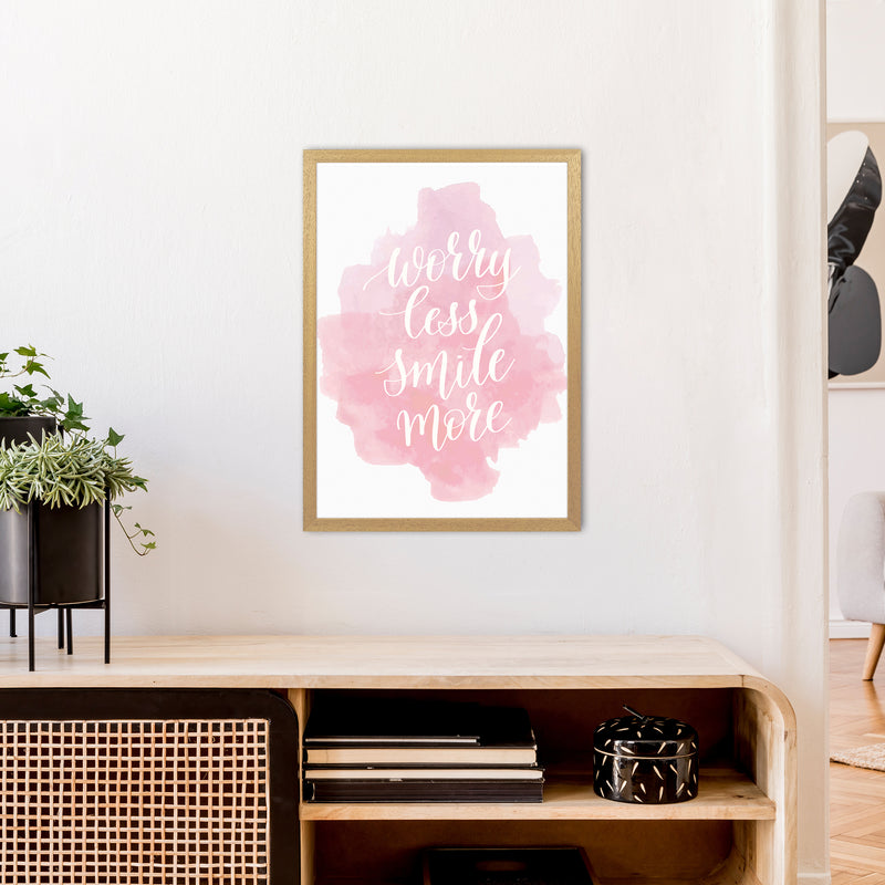 Worry Less Smile More  Art Print by Pixy Paper A2 Print Only
