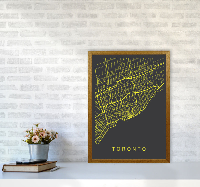Toronto Map Neon Art Print by Pixy Paper A2 Print Only