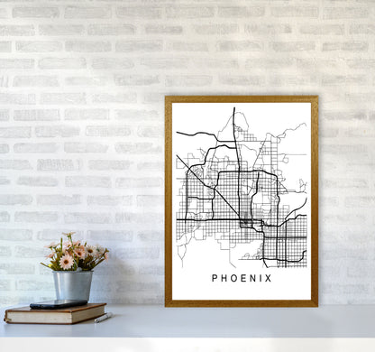 Phoenix Map Art Print by Pixy Paper A2 Print Only