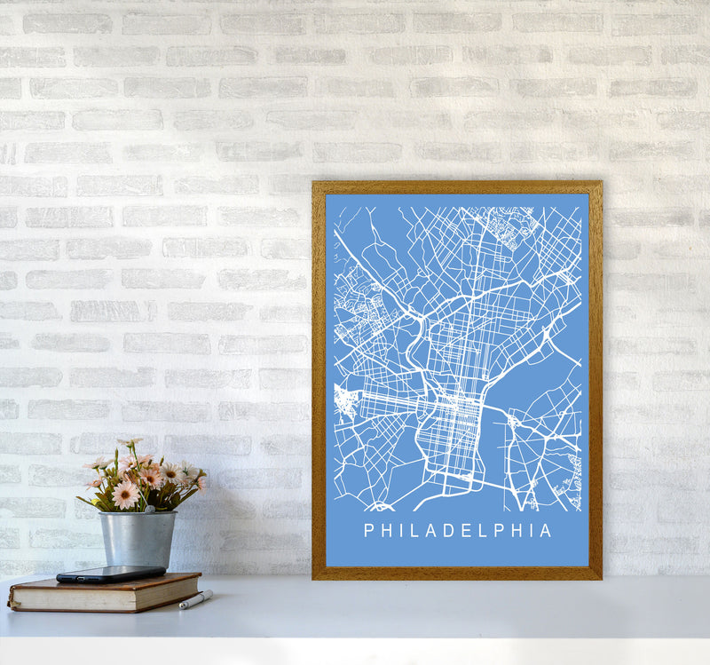 Philadelphia Map Blueprint Art Print by Pixy Paper A2 Print Only