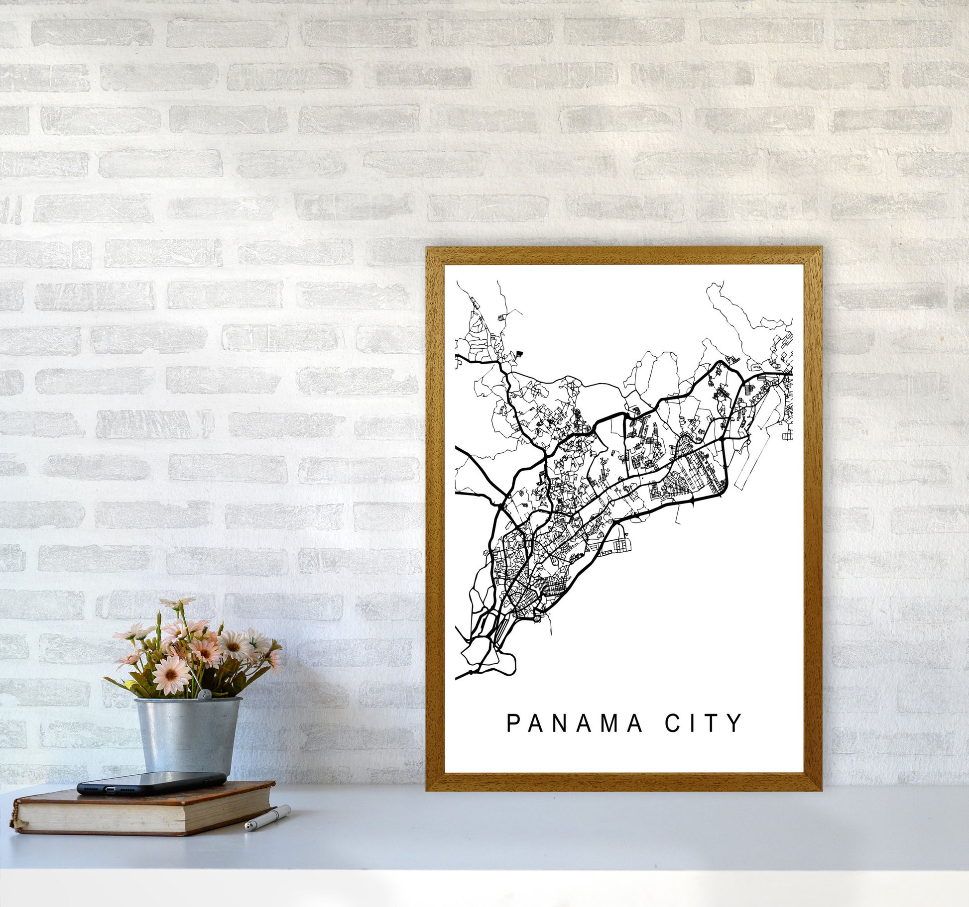 Panama Map Art Print by Pixy Paper A2 Print Only