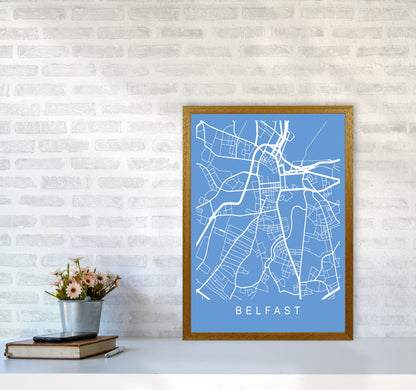 Belfast Map Blueprint Art Print by Pixy Paper A2 Print Only