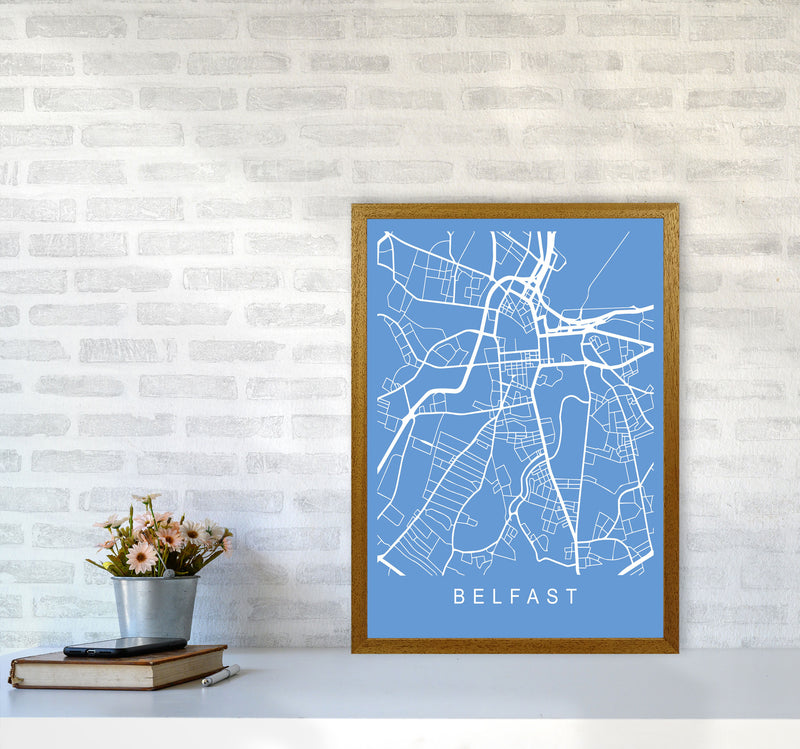 Belfast Map Blueprint Art Print by Pixy Paper A2 Print Only