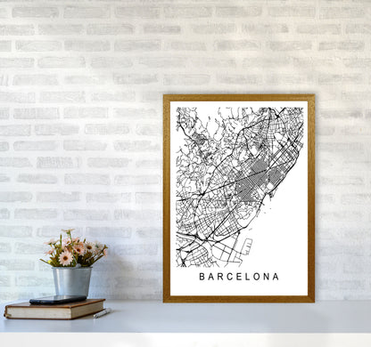 Barcelona Map Art Print by Pixy Paper A2 Print Only