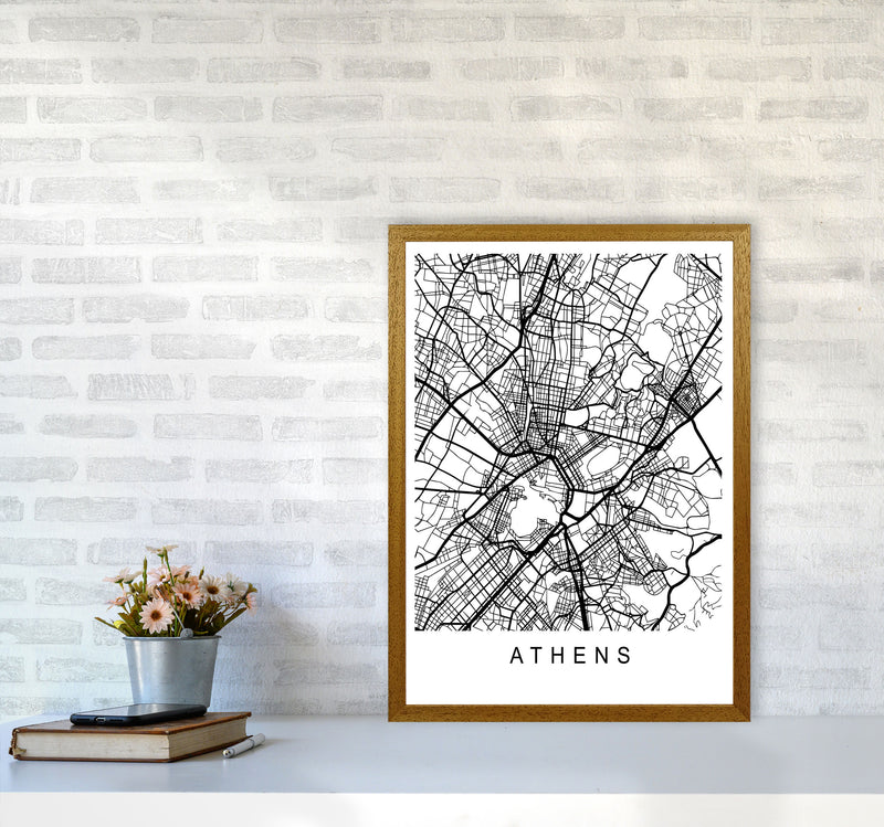 Athens Map Art Print by Pixy Paper A2 Print Only