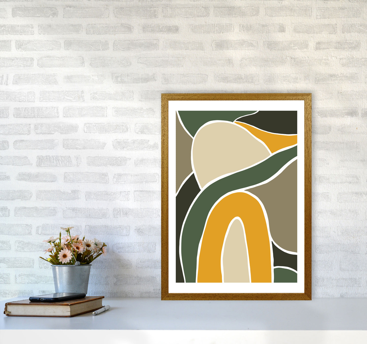Wild Collection Rainbow and Hills Abstract Art Print by Pixy Paper A2 Print Only
