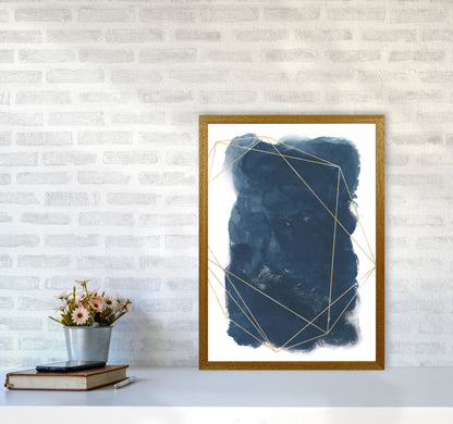 Aztec Navy Watercolour Art Print by Pixy Paper A2 Print Only