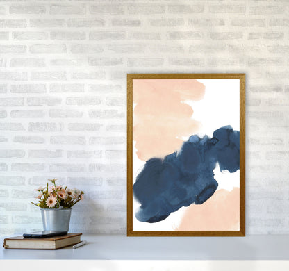 Aztec Blush and Navy Watercolour 02 Art Print by Pixy Paper A2 Print Only