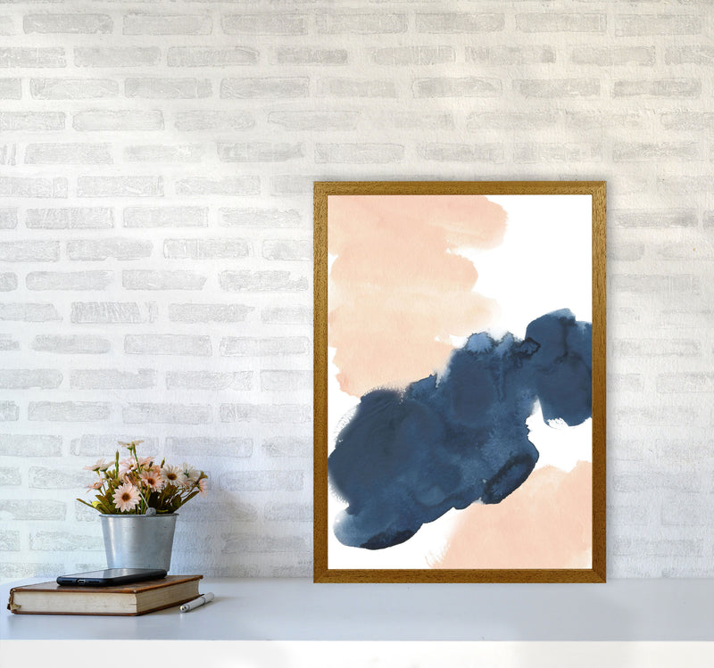 Aztec Blush and Navy Watercolour 02 Art Print by Pixy Paper A2 Print Only