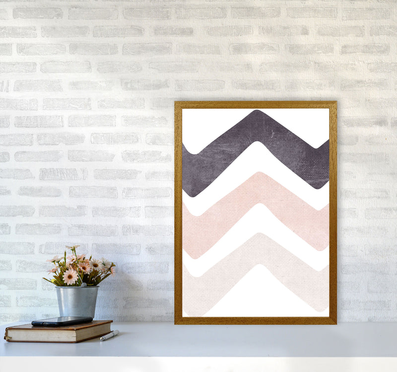 Zig zags pink cotton Art Print by Pixy Paper A2 Print Only
