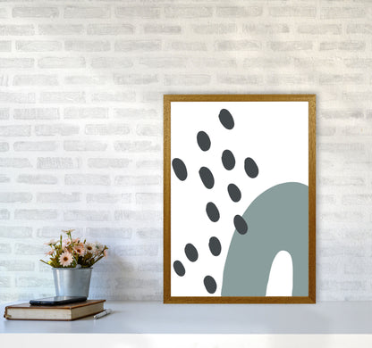 Inspired Teal Rainbow with Polka Art Print by Pixy Paper A2 Print Only