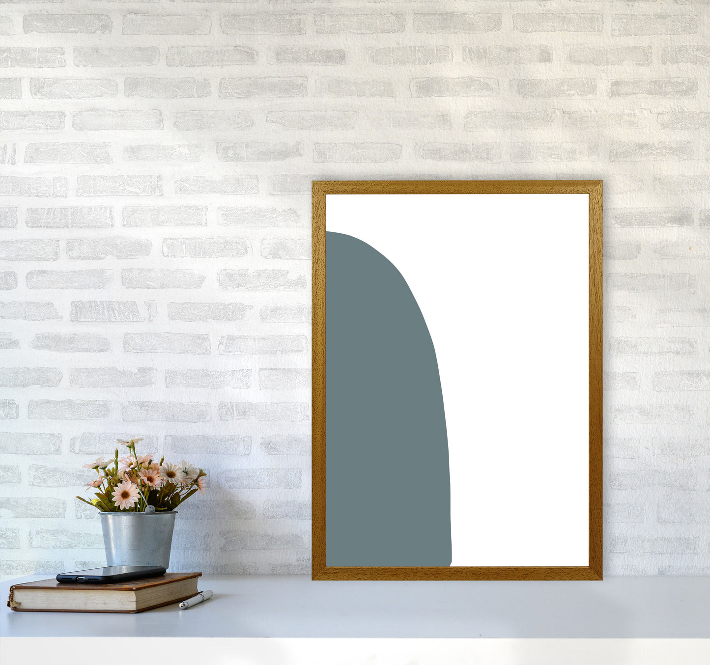 Inspired Teal Half Stone Left Art Print by Pixy Paper A2 Print Only
