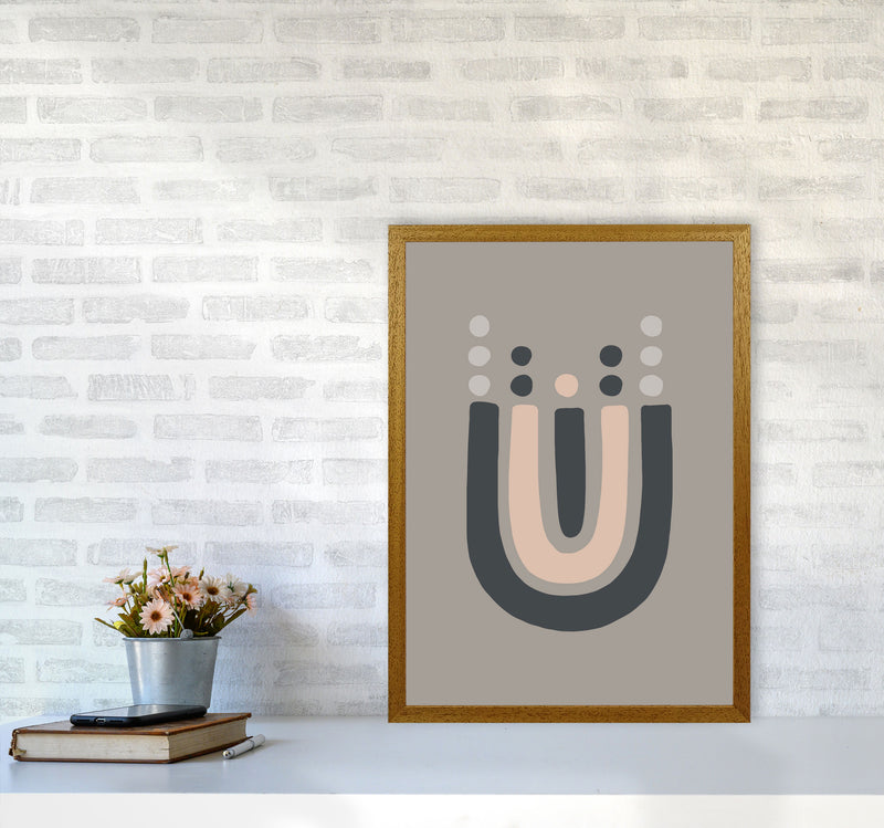 Inspired Upside Down Natural Rainbow Taupe Art Print by Pixy Paper A2 Print Only