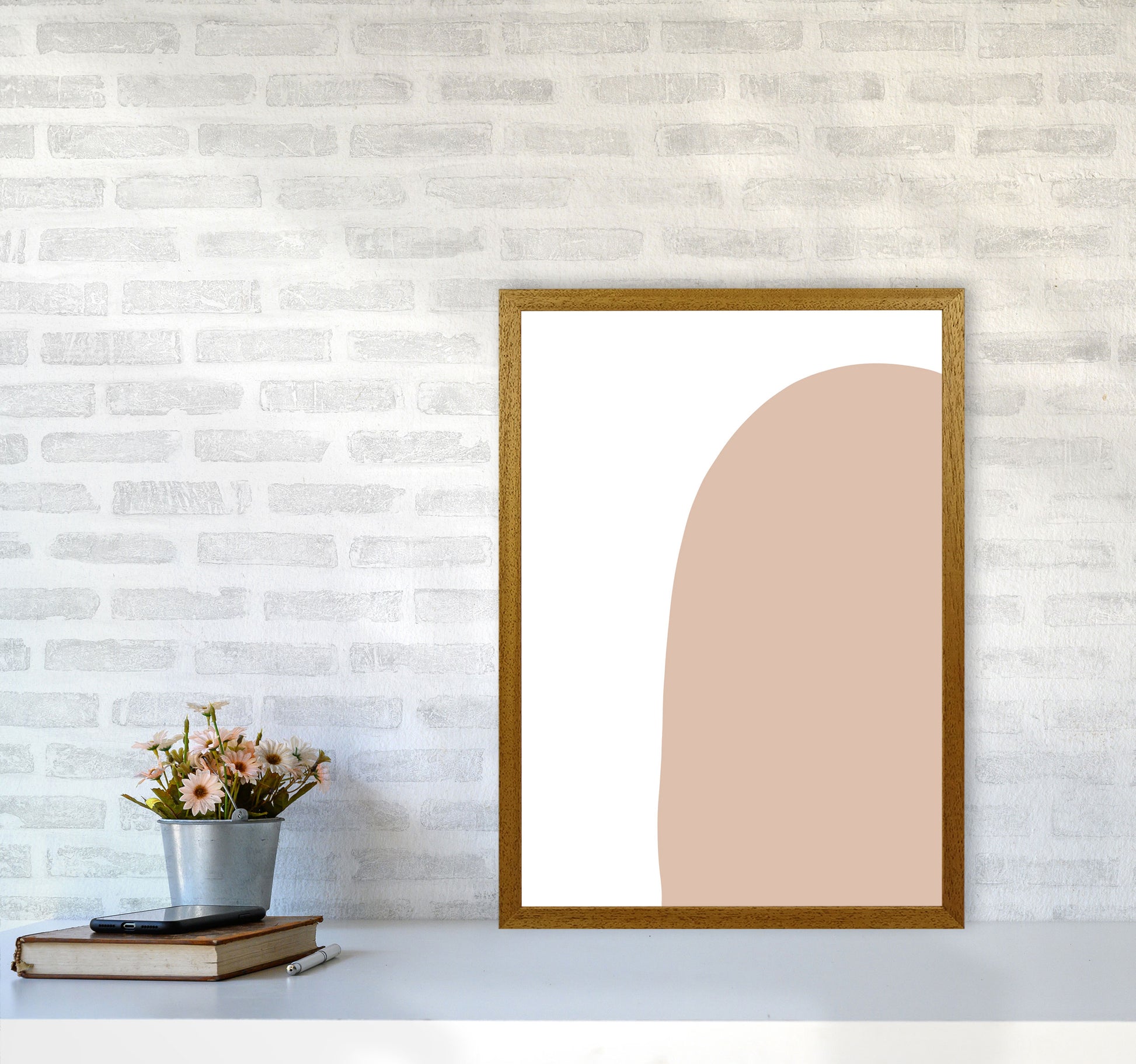 Inspired Pink Abstract Shape Art Print by Pixy Paper A2 Print Only