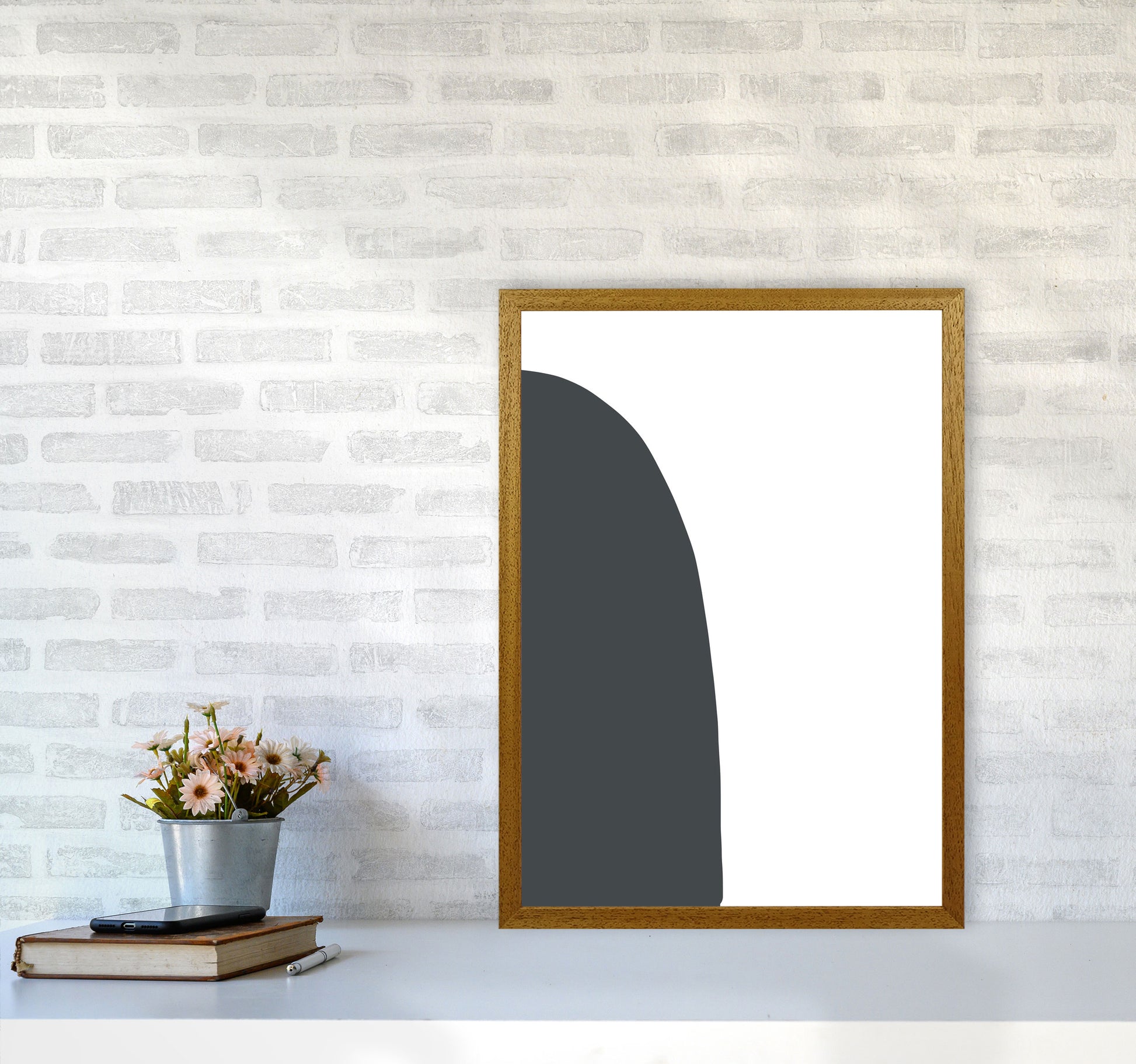 Inspired Off Black Half Stone Left Art Print by Pixy Paper A2 Print Only
