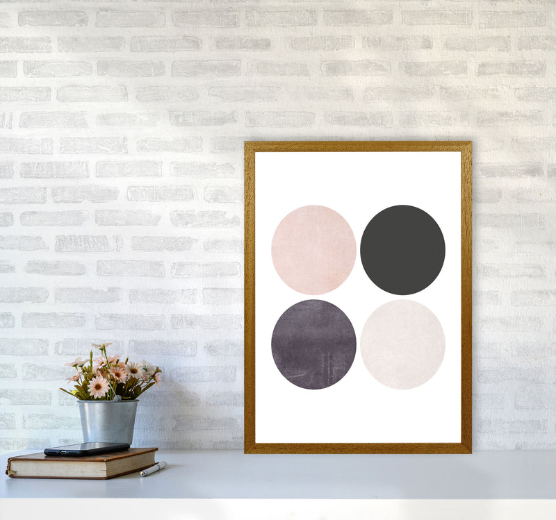 Circles pink cotton Art Print by Pixy Paper A2 Print Only