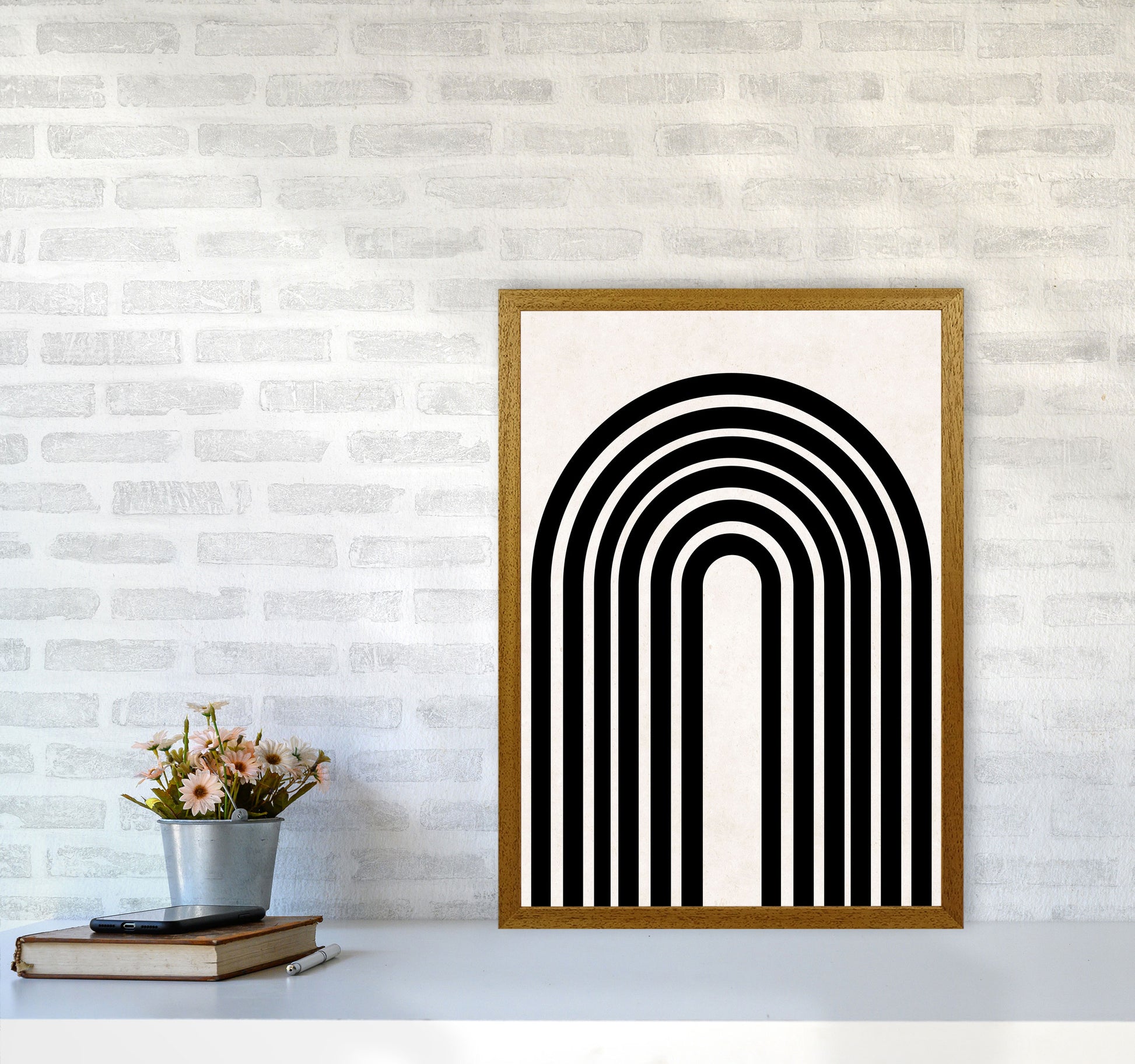 Black rainbow Art Print by Pixy Paper A2 Print Only