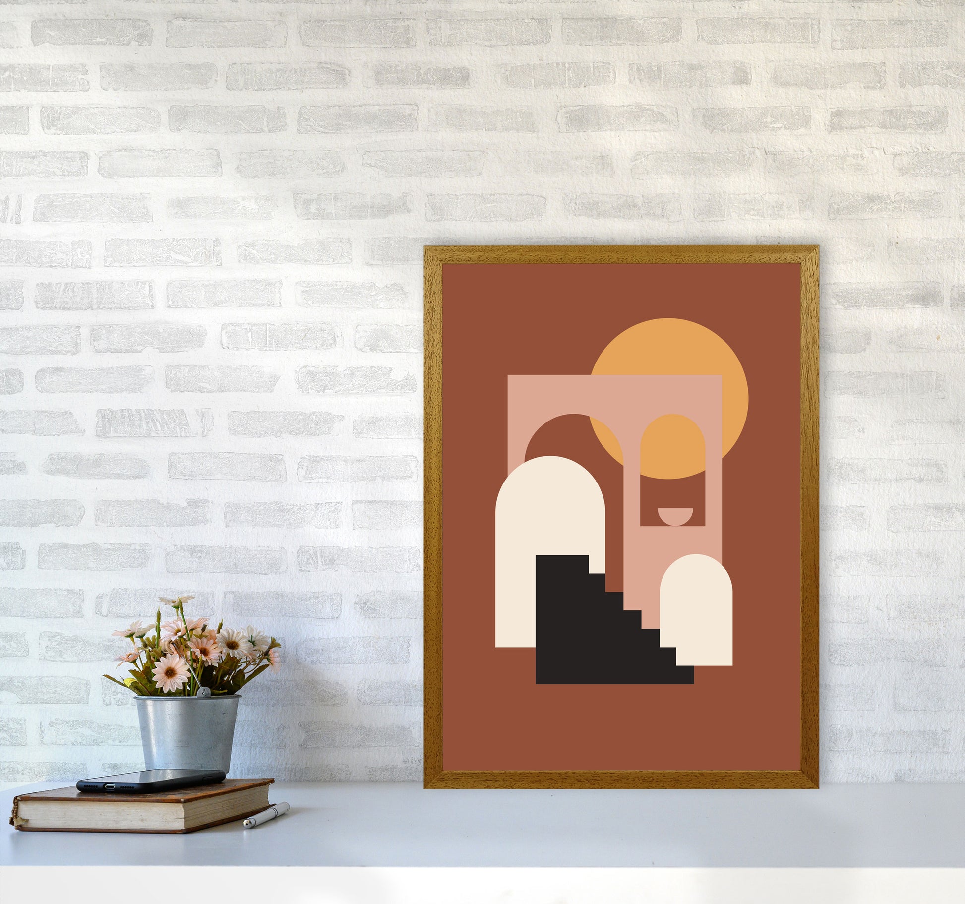 Autumn Sienna abstract Art Print by Pixy Paper A2 Print Only
