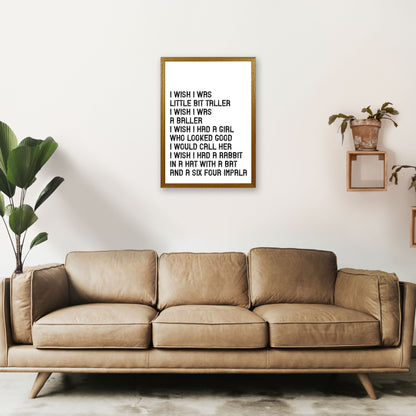 I Wish I Was A Baller Art Print by Pixy Paper A2 Print Only