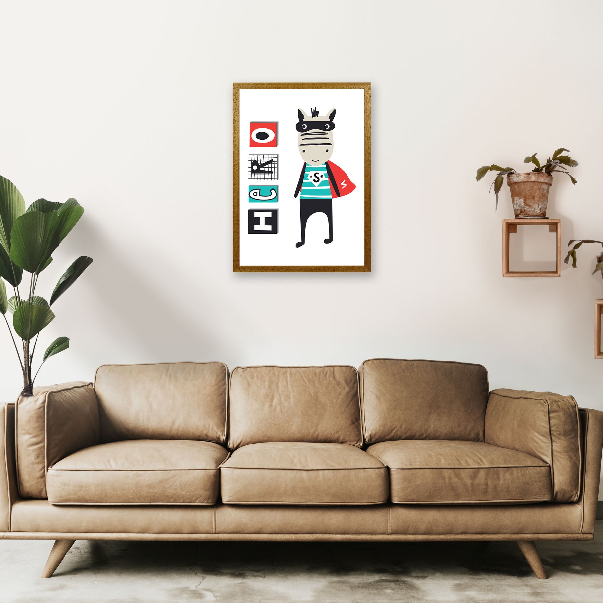 Hero zebra animal Art Print by Pixy Paper A2 Print Only