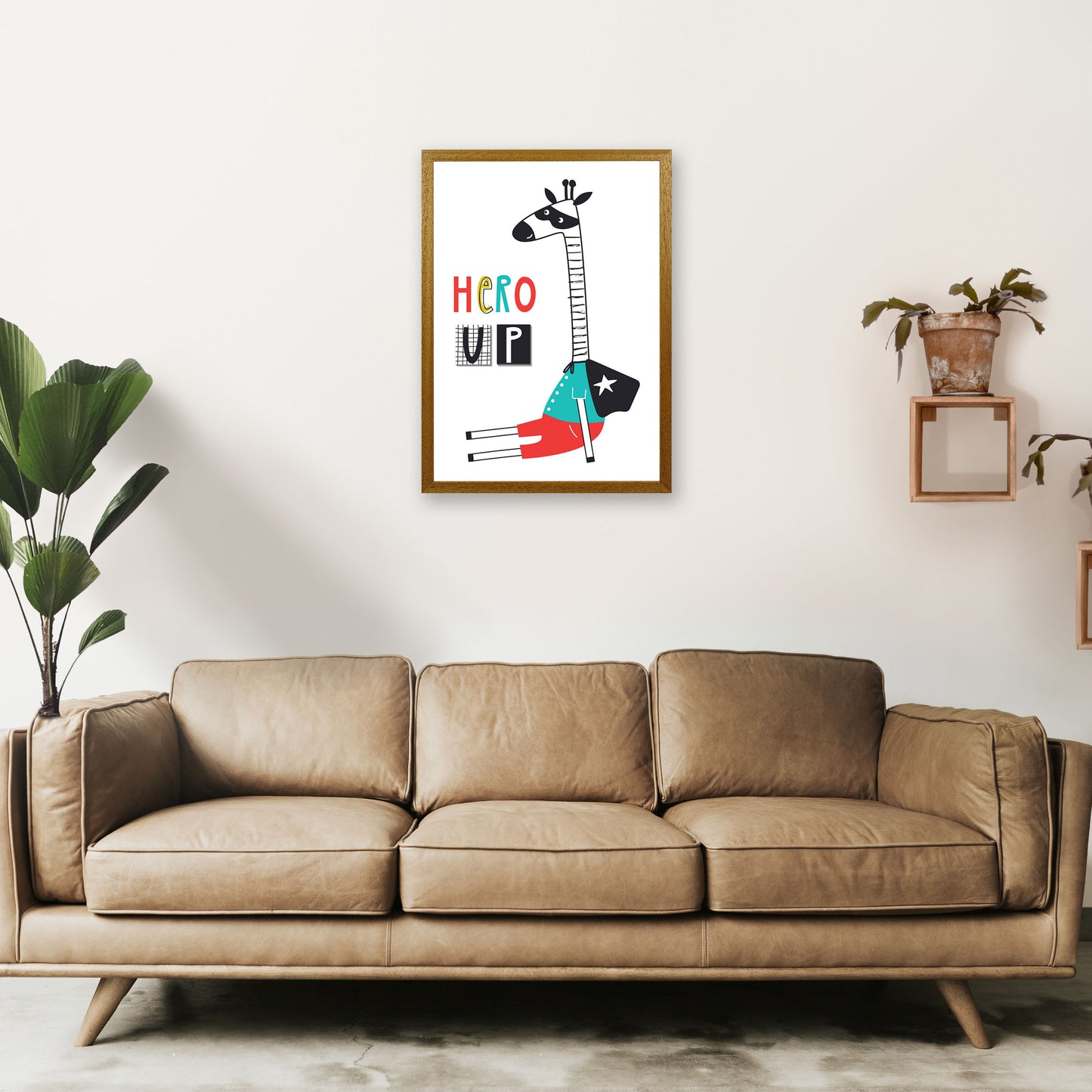 Hero up giraffe Art Print by Pixy Paper A2 Print Only