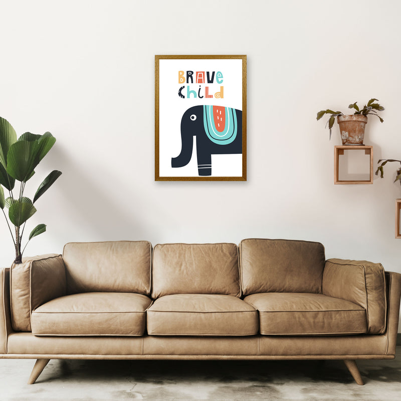 Brave child elephant Art Print by Pixy Paper A2 Print Only