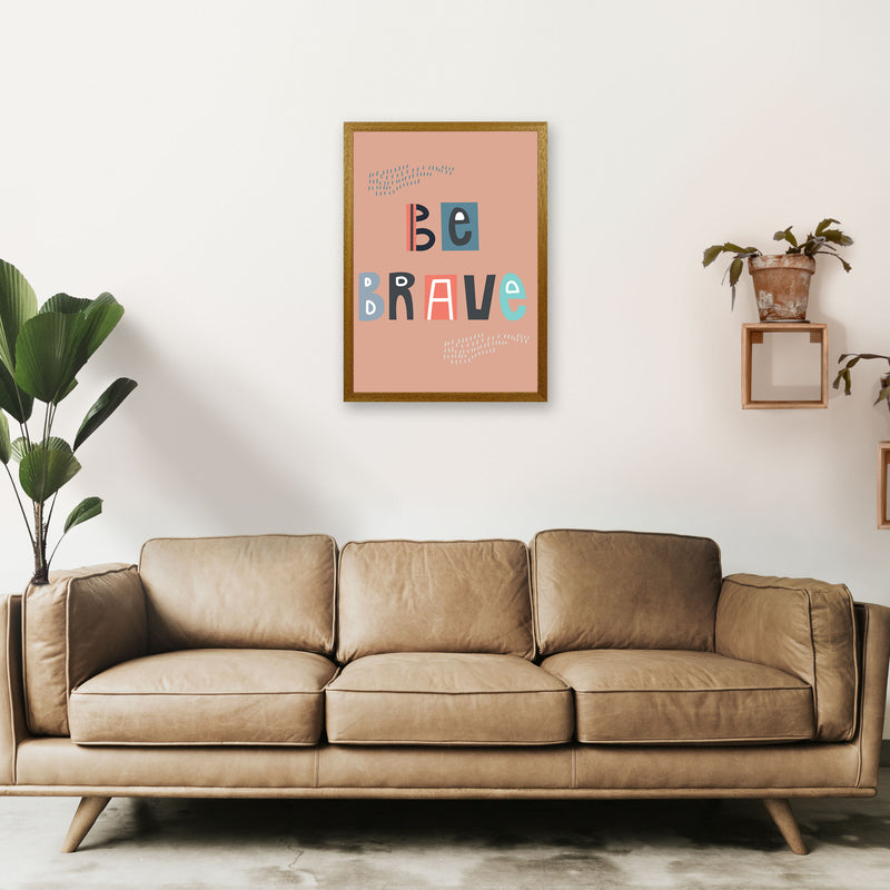 Be brave Neutral kids Art Print by Pixy Paper A2 Print Only
