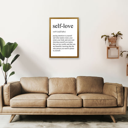 Self-Love Definition Art Print by Pixy Paper A2 Print Only