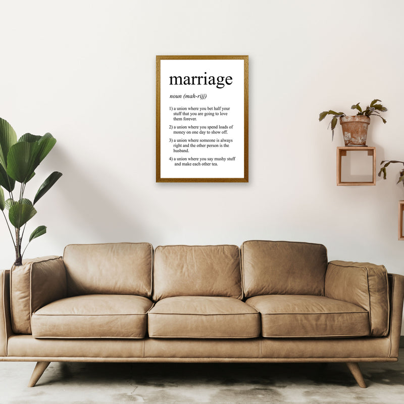 Marriage Definition Art Print by Pixy Paper A2 Print Only