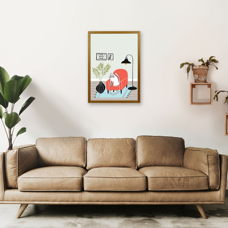 Home Sweet Home Cat Art Print by Pixy Paper A2 Print Only