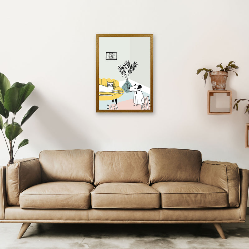Dog and Cat Chat Art Print by Pixy Paper A2 Print Only