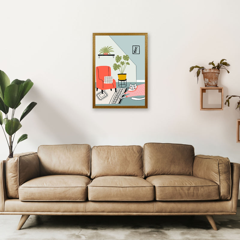 Cat At Home Art Print by Pixy Paper A2 Print Only