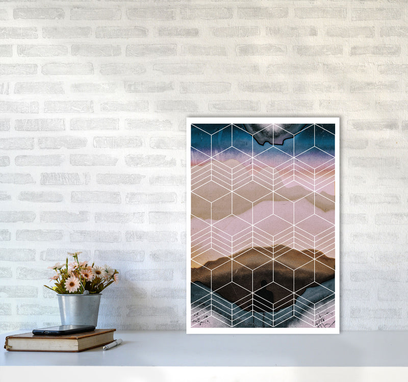 Geometric Abstract Modern Print A2 Black Frame