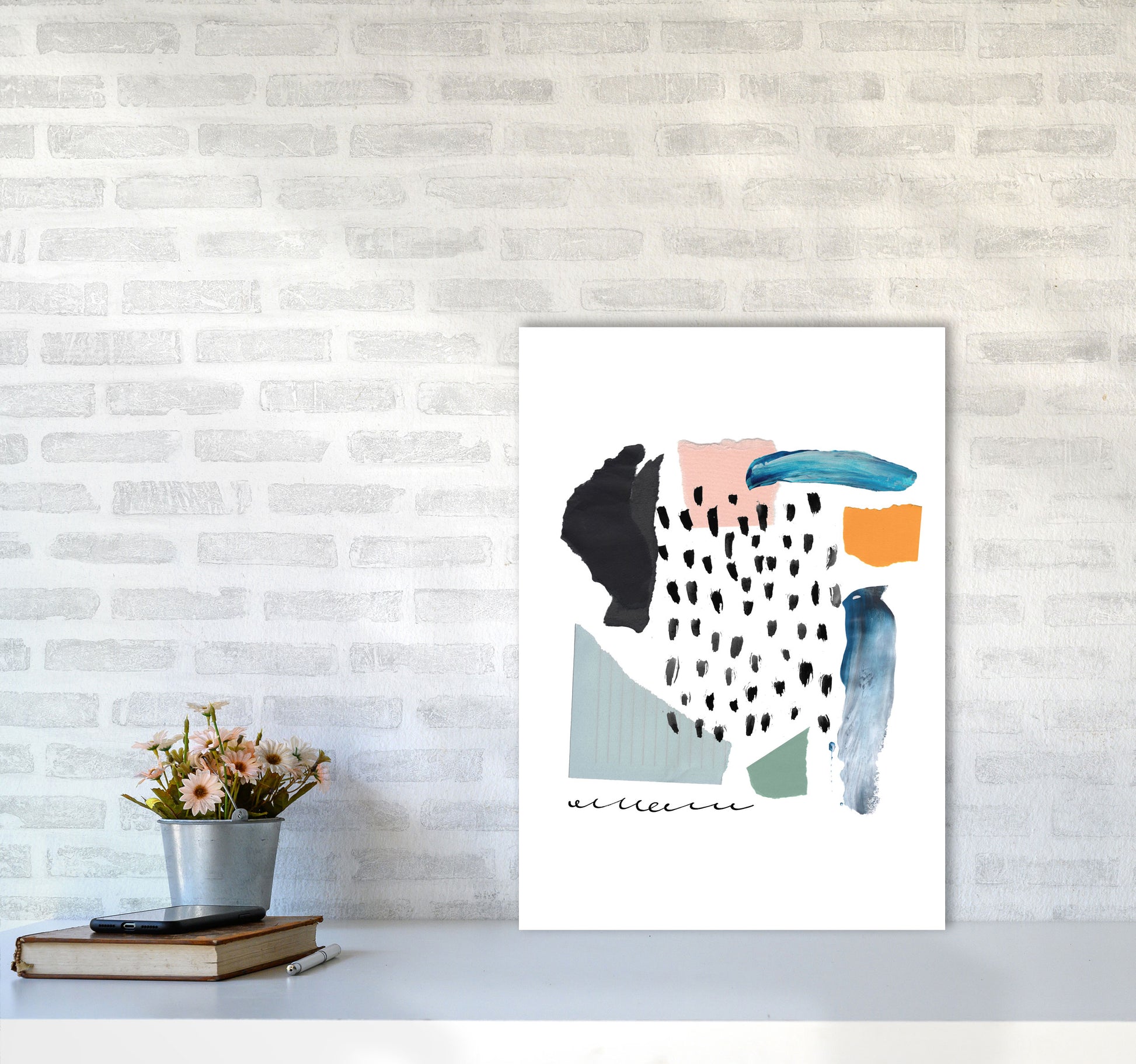 Abstract Shapes Artboard Modern Print A2 Black Frame