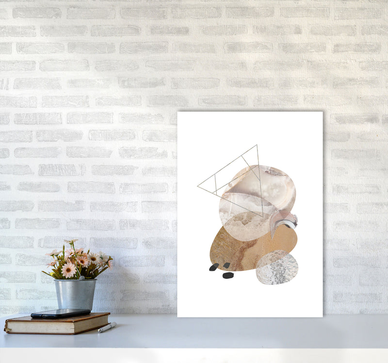Abstract Geometric Pebble Modern Print A2 Black Frame