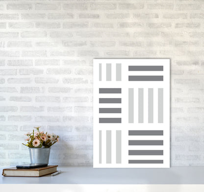 Grey Abstract Patterns 2 Modern Print A2 Black Frame