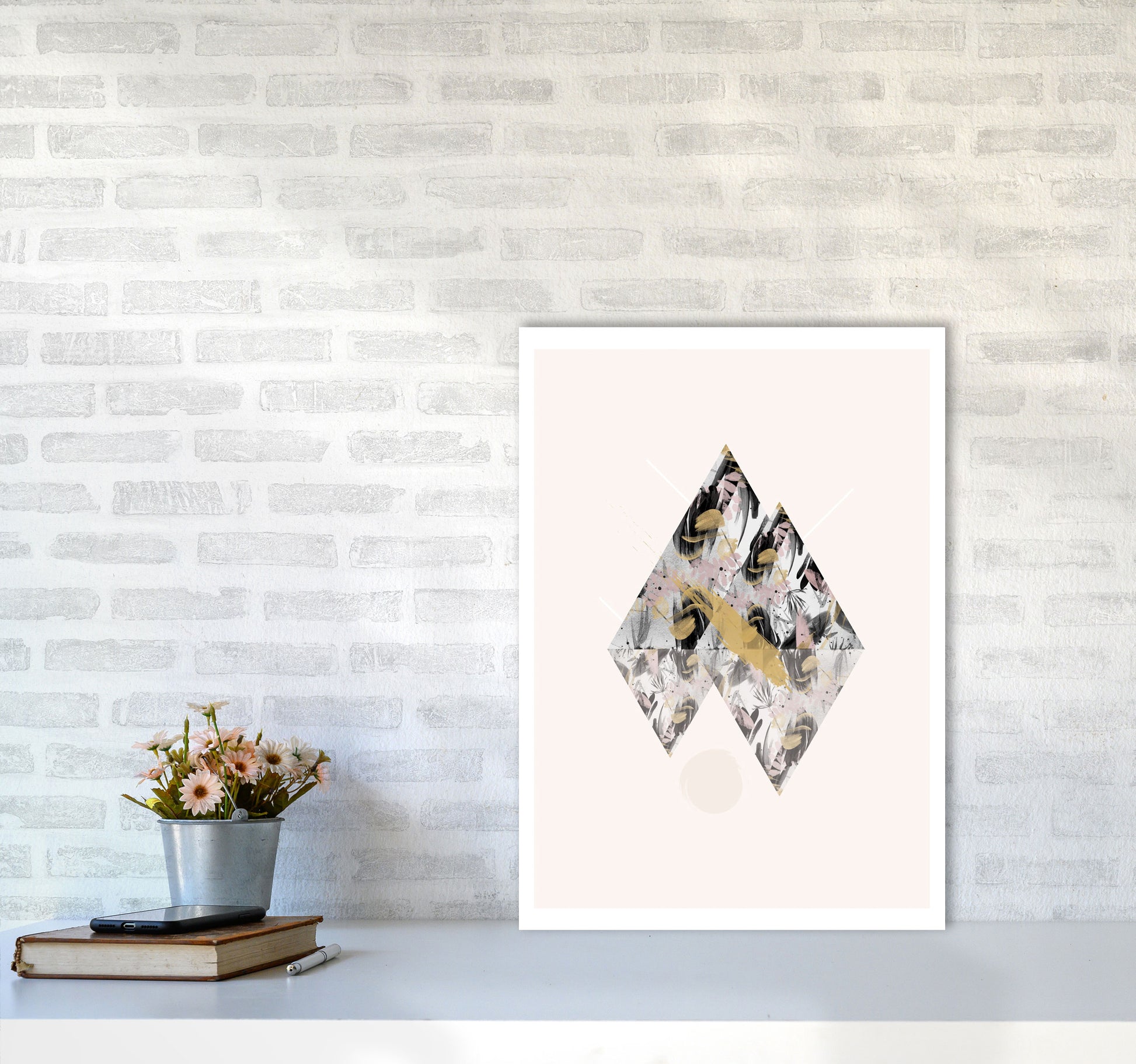 Random Geo Styles 2 Modern Print A2 Black Frame